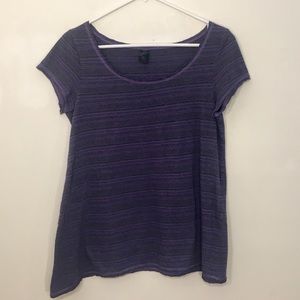 Women’s prAna Purple Striped Loose Yoga Tee S